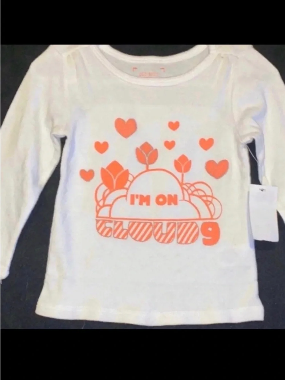 💞 New Baby & Toddler Girl Size 12-18 Months Cream I’m On Cloud 9 Long Sleeve Tee